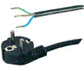 Strom Anschlusskabel [ Schutzkontakt-Stecker - Kabel, offenes Ende] Schwarz 1.5 m HAWA 1008222